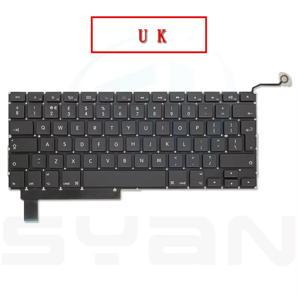 New A1286 US UK French Russian German Spanish Italian Koren Turkey Keyboard for Macbook Pro 15" A1286 2009 2010 2011 2012 Years