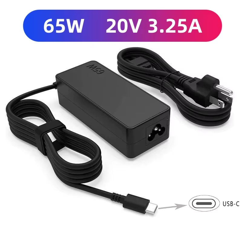 65W USB C Laptop Charger Power Adapter for Lenovo Thinkpad, HP, Chromebook, Yoga, Dell, ASUS, Acer Type C Fast Charger 20V3.25A