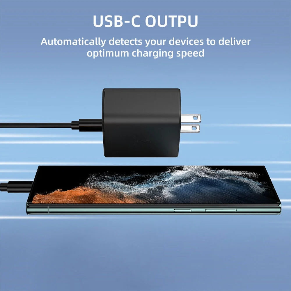 New USB-C 45W Super Fast Wall Charger + 6FT Type C Cable Adapter for Samsung Galaxy S23 S22 S21