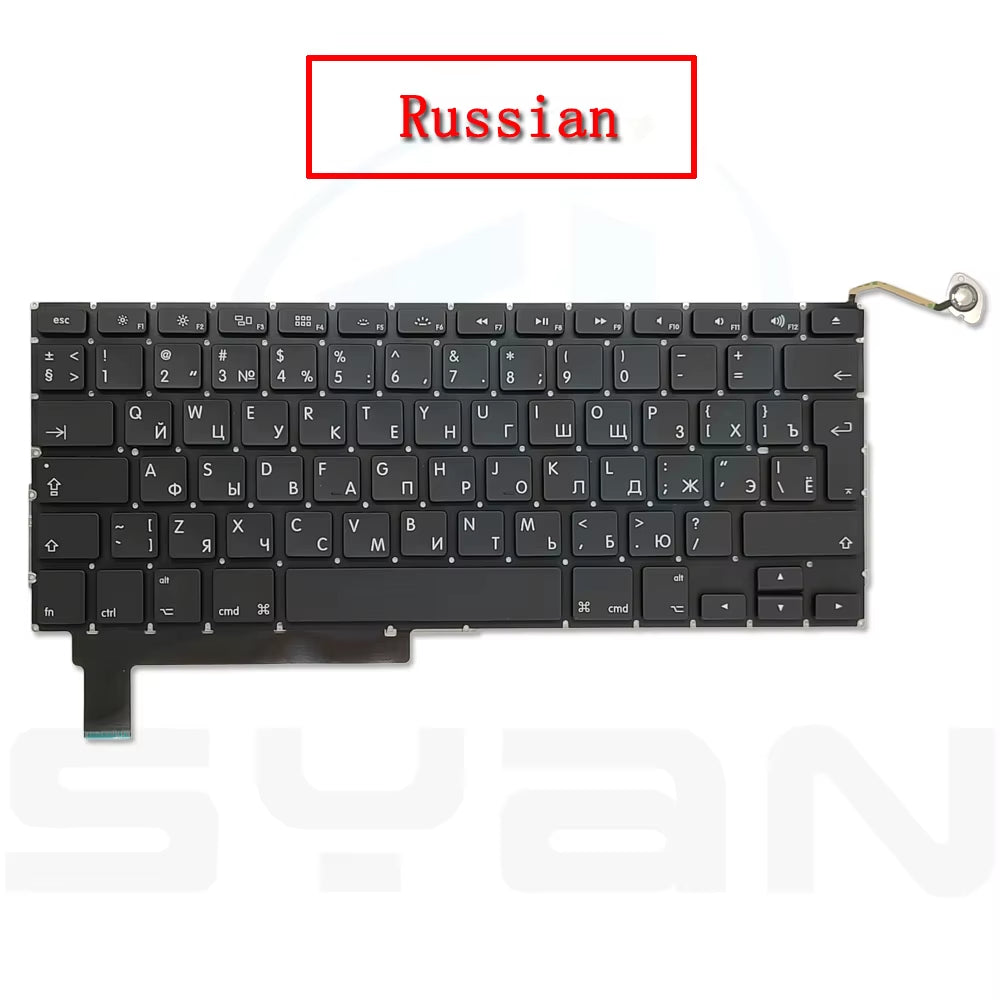 New A1286 US UK French Russian German Spanish Italian Koren Turkey Keyboard for Macbook Pro 15" A1286 2009 2010 2011 2012 Years