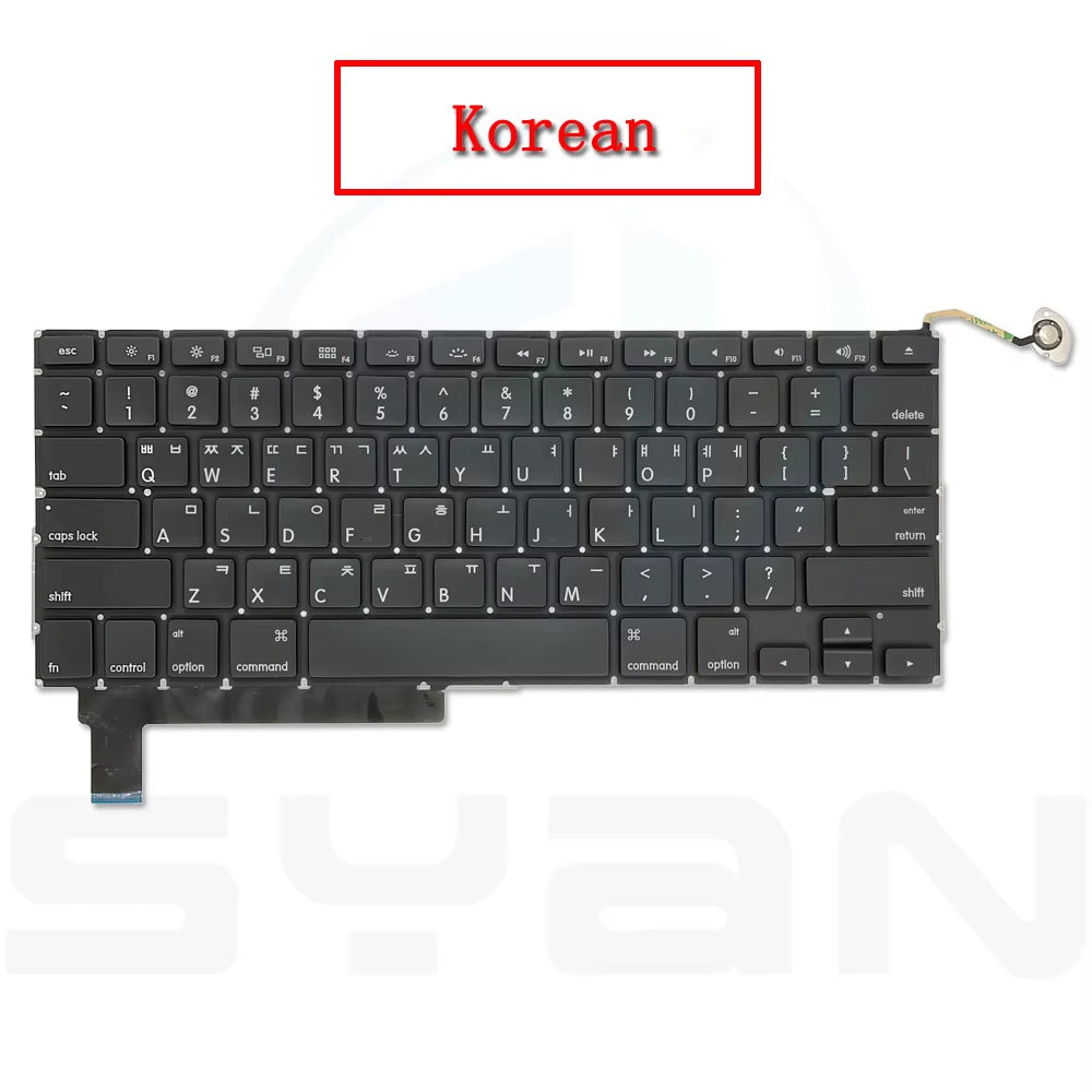 New A1286 US UK French Russian German Spanish Italian Koren Turkey Keyboard for Macbook Pro 15" A1286 2009 2010 2011 2012 Years