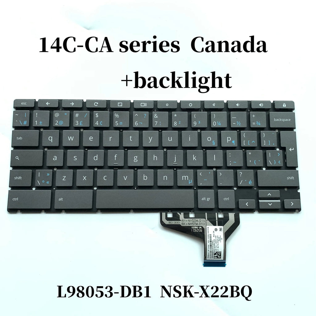 New Model：0Gd Backlight Keyboard for HP Chromebook 14C-CA Series HPM19M6 NSK-X22BQ L98053-001 DH1 291 061 BG1 DB1 051 071