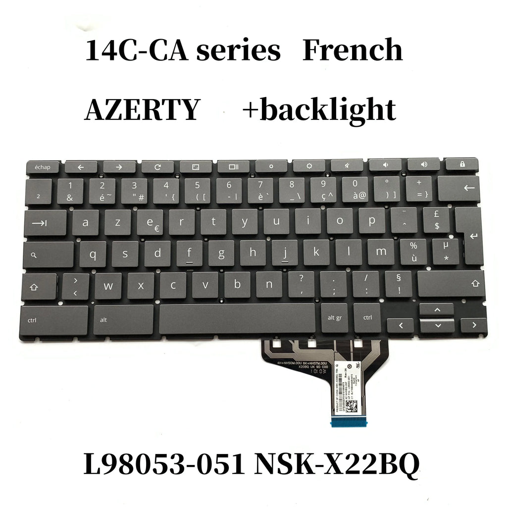 New Model：0Gd Backlight Keyboard for HP Chromebook 14C-CA Series HPM19M6 NSK-X22BQ L98053-001 DH1 291 061 BG1 DB1 051 071