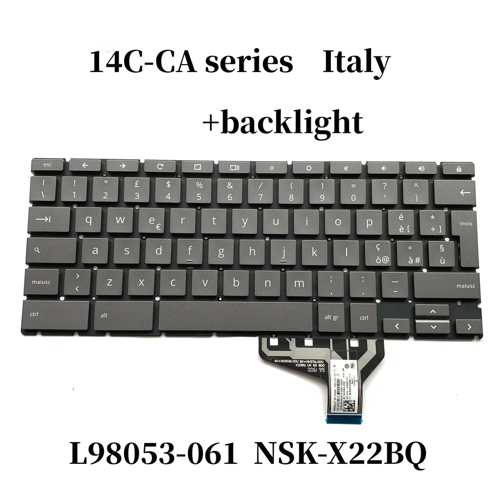 New Model：0Gd Backlight Keyboard for HP Chromebook 14C-CA Series HPM19M6 NSK-X22BQ L98053-001 DH1 291 061 BG1 DB1 051 071