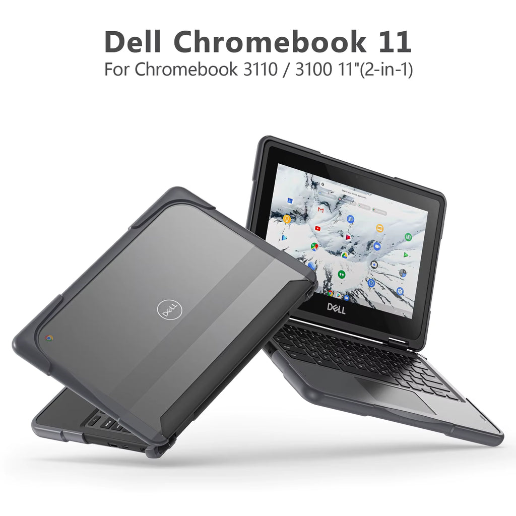 Laptop Case for Dell Chromebook 11.6 Inch Model 3100 3110 2-In-1 Full Body Protection Laptop Cover with Heat Sink Holes PC+ TPU
